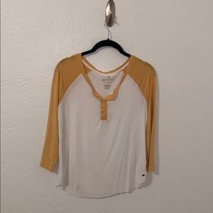 Yellow baseball tee